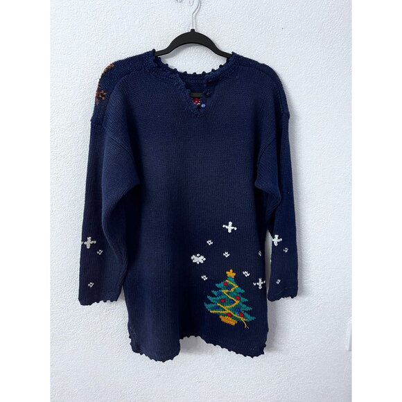 Signature by Northern Isles Hand-Knit Santa Sweater women size XL - Picture 2 of 7